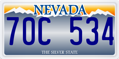 NV license plate 70C534