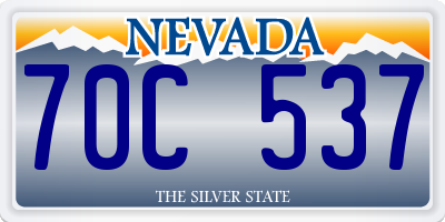 NV license plate 70C537