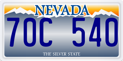 NV license plate 70C540