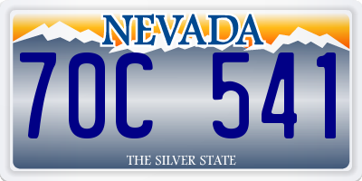 NV license plate 70C541