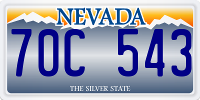 NV license plate 70C543