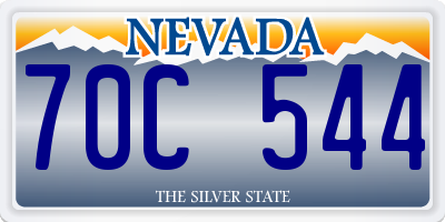 NV license plate 70C544