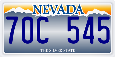 NV license plate 70C545