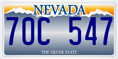 NV license plate 70C547