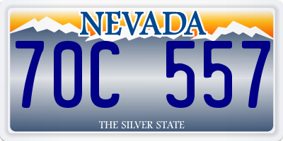 NV license plate 70C557