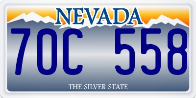 NV license plate 70C558