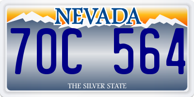 NV license plate 70C564