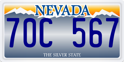 NV license plate 70C567