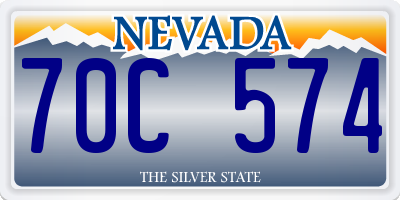 NV license plate 70C574