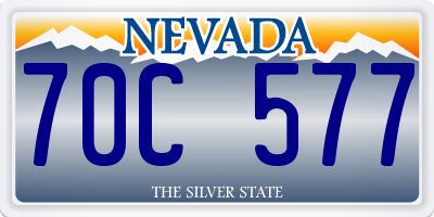 NV license plate 70C577