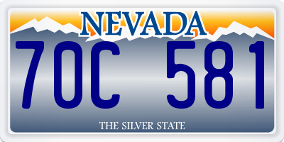 NV license plate 70C581