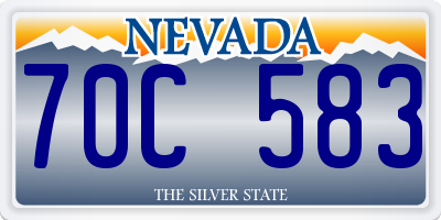 NV license plate 70C583