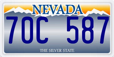 NV license plate 70C587