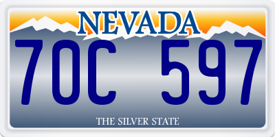 NV license plate 70C597