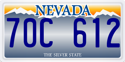 NV license plate 70C612