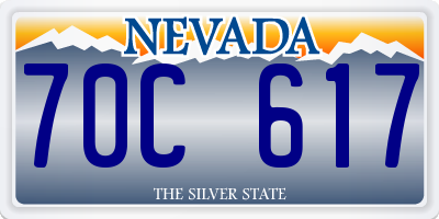 NV license plate 70C617