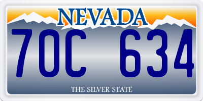 NV license plate 70C634