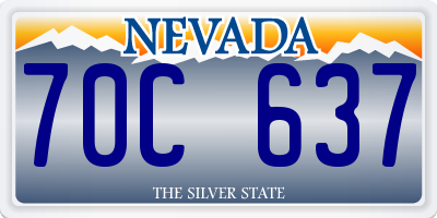 NV license plate 70C637