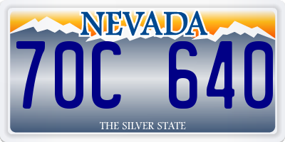 NV license plate 70C640