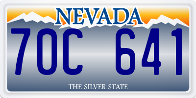 NV license plate 70C641