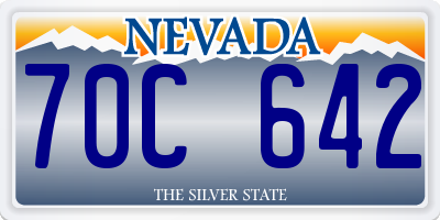 NV license plate 70C642