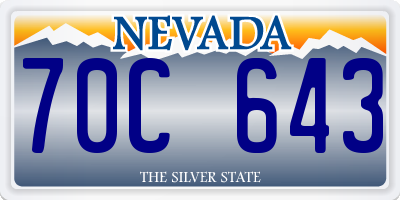 NV license plate 70C643