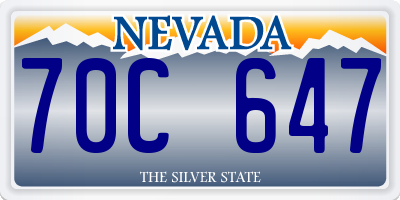 NV license plate 70C647