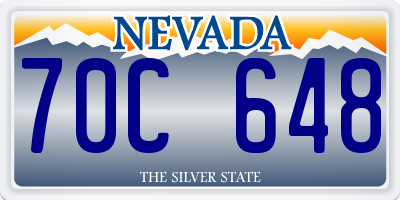 NV license plate 70C648