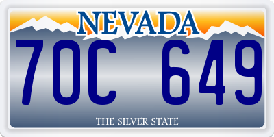 NV license plate 70C649