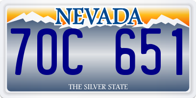 NV license plate 70C651