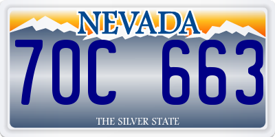 NV license plate 70C663