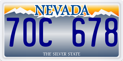 NV license plate 70C678