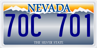 NV license plate 70C701