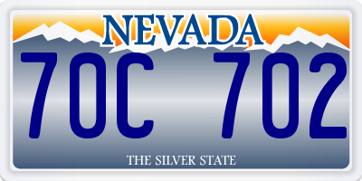 NV license plate 70C702