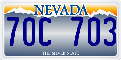 NV license plate 70C703