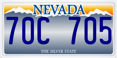 NV license plate 70C705