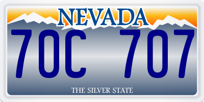 NV license plate 70C707