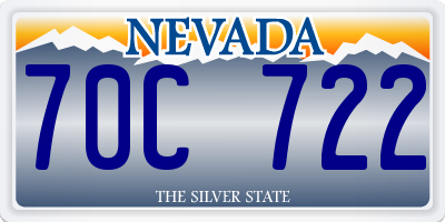 NV license plate 70C722