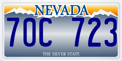 NV license plate 70C723