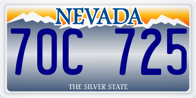 NV license plate 70C725