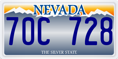 NV license plate 70C728