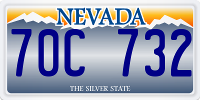 NV license plate 70C732