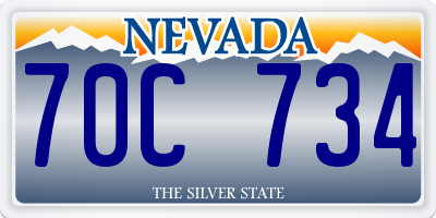 NV license plate 70C734