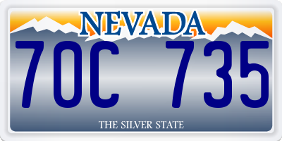 NV license plate 70C735