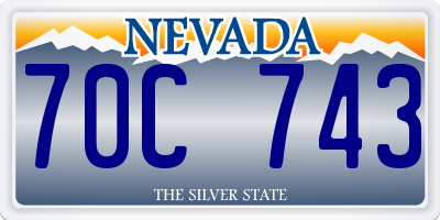 NV license plate 70C743