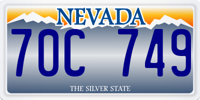 NV license plate 70C749