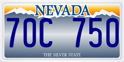 NV license plate 70C750