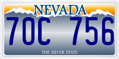 NV license plate 70C756