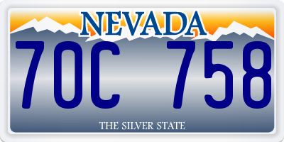 NV license plate 70C758