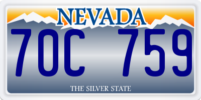 NV license plate 70C759